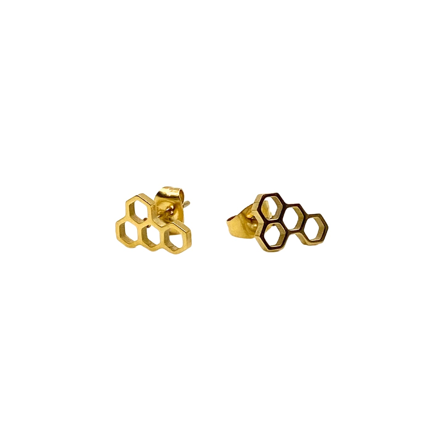 Gold Honeycomb Stud Earrings